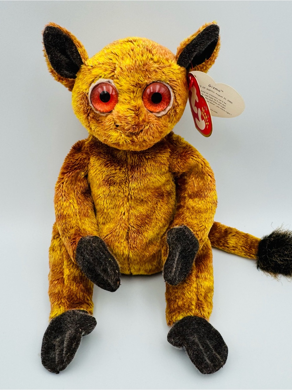 RETIRED Ty Beanie Babies 2001 GIZMO the Lemur 8” NEW Plush Stuffed Animal